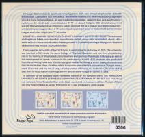 2025 Testnevelési Egyetem bélyegszett benne fogazott, vágott és feketenyomat blokk / Sports Universi...