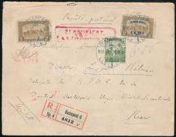 1918. július 6-án Budapesten feladott ajánlott cenzúrázott légi levél Kijevbe, a Budapest-Bécs-Krakkó-Lemberg-Kijev légi járattal. A szakirodalom összesen 2 db Kijevbe címzett levelet és 1 levéldarabot ismer, ezért ez a levél rendkívüli ritkaság, unikális példány! Az aukciós piacon eddig 1918-as kijevi levél nem bukkant fel, ilyen még a Bélyegmúzeum tulajdonában sincs! Sosem látható darab! RRRRR!  1918.07.06. Registered censored airmail cover from Budapest to Kyiv by the Krakow-Lemberg-Kyiv flight. The literature knows of a total of 2 covers addressed to Kyiv and 1 cover piece, therefore the cover is an extremely rare, unique piece! No 1918 Kyiv cover has appeared on the auction market so far, and the Budapest Stamp Museum does not own a Kyiv cover! RRRRR!  Certificate: Filep