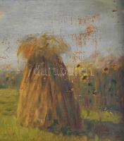 Olvashatatlan jelzéssel: Pihenők. Olaj, vászon, sérült. Dekoratív, kopott fakeretben. 60x80 cm