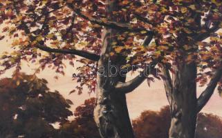 Erdélyi J jelzéssel: Vízparti táj madárral. Olaj, vászon. Dekoratív, sérült fakeretben. 59,5x79,5 cm