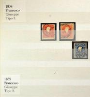 Ausztria Lombard Velence kis speciál gyűjtemény / small specialised collection on stockcard pages