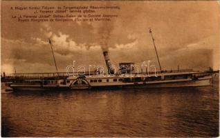 A Magyar Királyi Folyam- és Tengerhajózási Rt. (MFTR) "I. FERENCZ JÓZSEF" termes gőzöse, gőzhajó / Hungarian sidewheeler passenger steamship