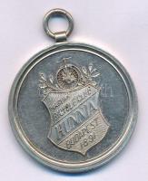 1900-1910 k. "Magyar Bicycle Club Hunnia - Budapest 1891" jelzés nélküli Ag díjérem (19,46g/36mm) T:XF kis patina