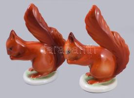 Vegyes zömmel magyar porcelán tétel, közte 2 darab Hollóházi mókus, Herendi rózsa