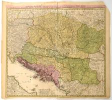 A Duna medence térképe Magyarországgal, Erdéllyel, Romániával és a Balkánnal. Homann, Joh. Baptist: Danubii Fluminis (ab urbe Lentia usq. et ultra Bydenam urbem cum influentibus fluviis delineati) Pars Media, in qua Hungaria,... Transsylvania, Wallachia, Moldavia, Bulgaria, Servia, Romania et Bessarabia... Nürnberg, 1713. Színezett rézmetszet, sarkán kis hiánnyal. 580x471 mm, lapméret 640x540 mm. / 1713 Map of the Danube and neigbouring countries. Wallachia, Moldavia, Serbia,. Transylvania. Colored engraving with a corner missing.