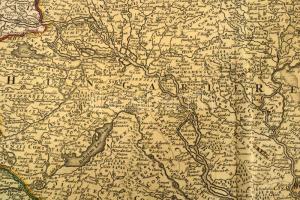 A Duna medence térképe Magyarországgal, Erdéllyel, Romániával és a Balkánnal. Homann, Joh. Baptist: ...