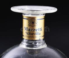 Mazzetti dísz italos üveg, belül hajó formával, hibátlan, m: 18,5 cm