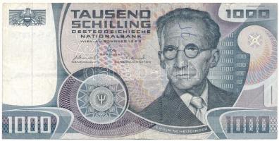 Ausztria 1983. 1000Sch "F 548781 C" T:F elején kézírás Austria 1983. 1000 Schilling "F 548781 C" C:F handwriting at the front Krause P#152