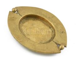 Sárgaréz, hamutartó, kopott, 9x14 cm