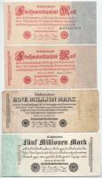 Német Birodalom 1923. 500.000M - 5.000.000M (4xklf) T:AU-F egyiken kézírás German Empire 1923. 500.000 Mark - 5.000.000 Mark (4xdiff) C:AU-F handwriting on one