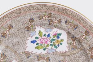 Herendi Cubash mintás dísztányér. Kézzel festett, jelzett, hibátlan d 26 cm