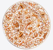 Herendi Zova mintás dísztányér. Kézzel festett, jelzett, hibátlan d 28 cm