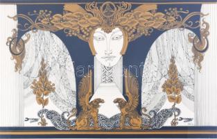 Szász Endre (1926-2003): A szárnyas isten. Szitanyomat, papír, jelzett, számozott (99/100), Forma 1 ...