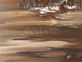 Bubelényi László (1953-2018): Tanya. Olaj, farost, jelzett. 50x60 cm