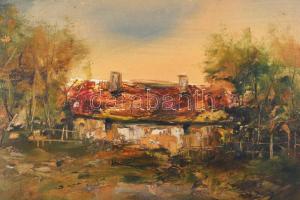 Olvashatatlan jelzéssel: Tanya. Olaj, farost, jelzett. 39x51 cm