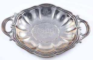 Berndorf ezüstözött kínáló, jelzett, kopással, 25x25 cm