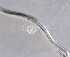 Berndorf ezüstözött kínáló, jelzett, kopással, 25x25 cm