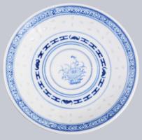 Kínai rizsszemes 6 darab csésze alátéttel, d: 12 cm