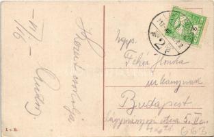 1912 Pozsony, Pressburg, Bratislava; LUITPOLD oldalkerekes vontató gőzhajó a vár alatt / LUITPOLD Hu...