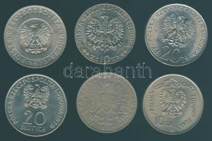 Lengyelország/Poland 1970-79. 10Zl (3x) + 20Zl (3x) mind klf motívummal közte FAO T:1/2 / different ...