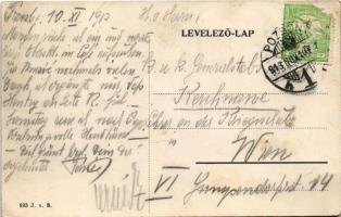 1913 Pozsony, Pressburg, Bratislava; MÁTRA oldalkerekes vontató gőzhajó a vár alatt / Hungarian side...