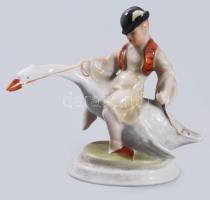 Herendi Ludas Matyi, jelzett, hibátlan, 9x8 cm