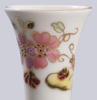 Zsolnay pillangó mintás váza. Jelzett, hibátlan, m: 11,5 cm