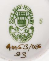 Zsolnay pillangó mintás váza. Jelzett, hibátlan, m: 11,5 cm