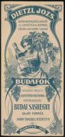cca 1910 Dietzl József bornagykereskedő és szőlőtulajdonos Budafok számolócédula (Ritka!)