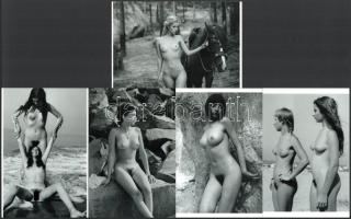 "Kint a természetben", különböző időpontokban készült, szolidan erotikus felvételek, 5 db ...