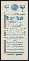 cca 1910 Horgonyi Károly első debreceni finom, fehér és rozskenyér sütödéje számolócédula (Ritka!)