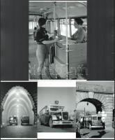 Budapesti autóbuszok tétele, 4 db modern nagyítás, jelzés nélkül, 21x15 cm és 15x10 cm