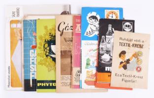 cca 1950-1980 Háztartással, étkezéssel kapcsolatos nyomtatványok és reklámkiadványok, összesen 12 db, vegyes állapotban