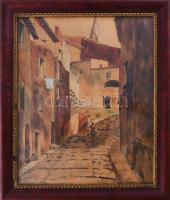 Artner Tibor cop. jelzéssel: Segesvári utca. Akvarell, papír, üvegezett fakeretben, 26,5×21,5 cm