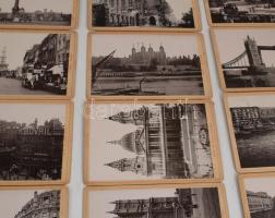 cca 1893 London, leporelló 20 db keményhátú fotóval, Römmler &amp; Jonas, Dresden, díszes egészv...