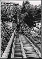 cca 1960 Budapesti vidám park, a régi hullámvasút, 1 db modern nagyítás, jelzés nélkül, 21x15 cm