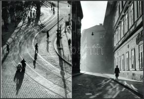 cca 1957 Kozák Lajos (1906-1975) budapesti fotóriporter és fotóművész felvételei, 2 db modern nagyítás, jelzés nélkül, 21x15 cm