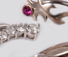 3 darab ezüst (Ag) ékszer, jelzett, kővel, bruttó 6g