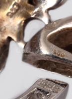 3 darab ezüst (Ag) ékszer, jelzett, kővel, bruttó 6g