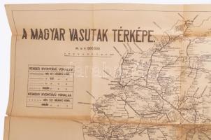 1940 A Magyar Vasutak térképe. MÁV Nagy méretű térkép a Trianon előtti területek vasúti hálózatával....