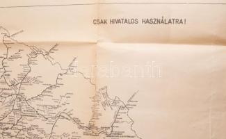 1940 A Magyar Vasutak térképe. MÁV Nagy méretű térkép a Trianon előtti területek vasúti hálózatával....