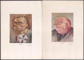 Gatto Nero (Wittman Rezső, 1889-1972): Roosevelt, Gandhi, Sztójay Döme és Jozef Tiso karikatúrái, 4 ...
