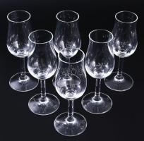 Kristály gyümölcspárlatos pohár garnitúra, 6 darab, hibátlan, m: 15,5 cm