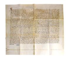 1310-ből származó oklevél facsimile másolata, Faksimile Archiv Verlag, 52x53 cm