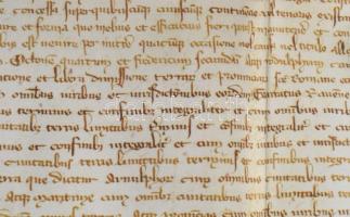 1310-ből származó oklevél facsimile másolata, Faksimile Archiv Verlag, 52x53 cm