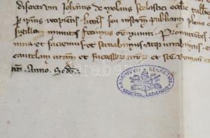 1310-ből származó oklevél facsimile másolata, Faksimile Archiv Verlag, 52x53 cm