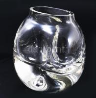 Kristály design váza, jelzés nélkül, hibátlan, m: 10 cm