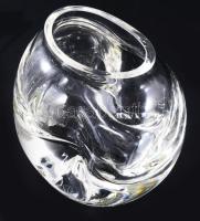 Kristály design váza, jelzés nélkül, hibátlan, m: 10 cm
