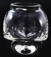 Kristály design váza, jelzés nélkül, hibátlan, m: 10 cm