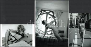 cca 1980 Szolidan erotikus felvételek, 3 db modern nagyítás, jelzés nélkül, 15x10 cm és 21x15 cm